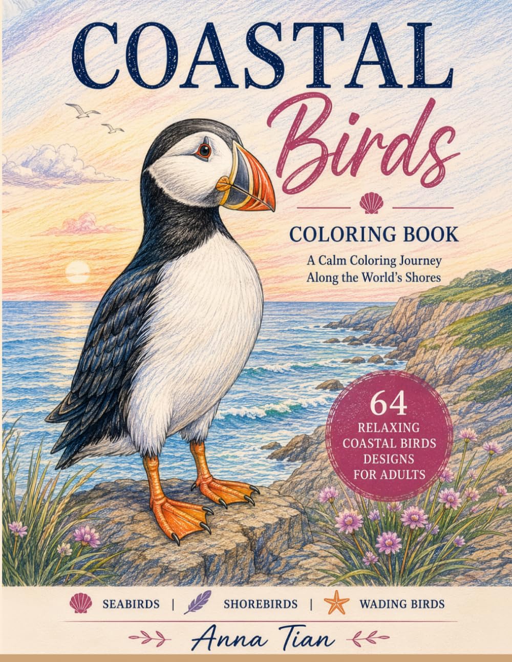 Coastal Birds Coloring Book cover