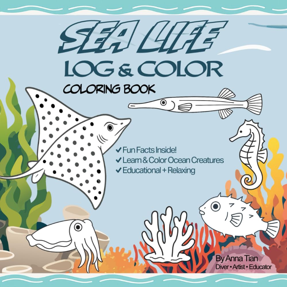 Sea Life Log and Color book cover